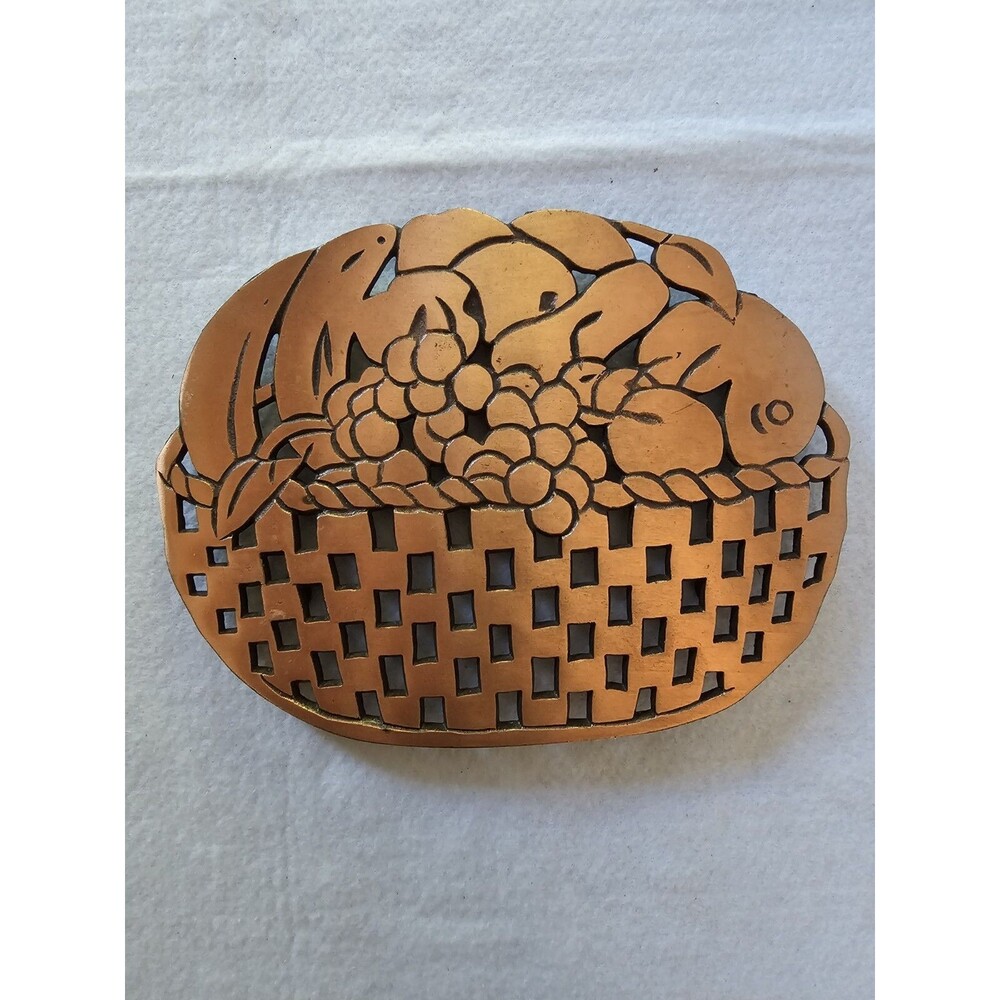 Copper Cast Iron Fruit Basket Trivet